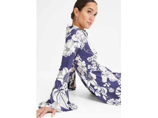 B.P.C sukienka we wzory z szerokimi rękawami 36/38.