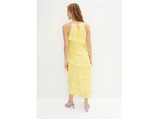 B.P.C sukienka midi żółta z falbankami 46.