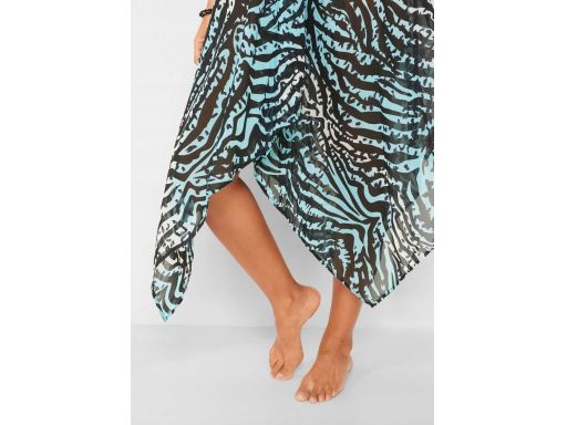 B.P.C długa asymetryczna sukienka plażowa w cętki turkusowa ^42