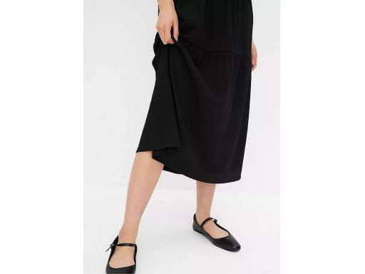 B.P.C sukienka midi czarna na ramiączka z krepy 44/46.