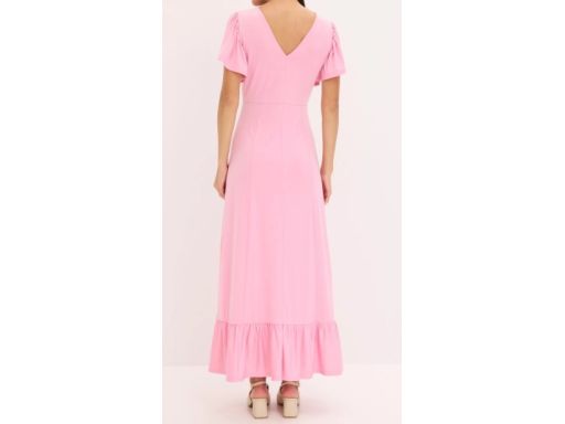 B.P.C długa sukienka różowa z falbanką r.44/46