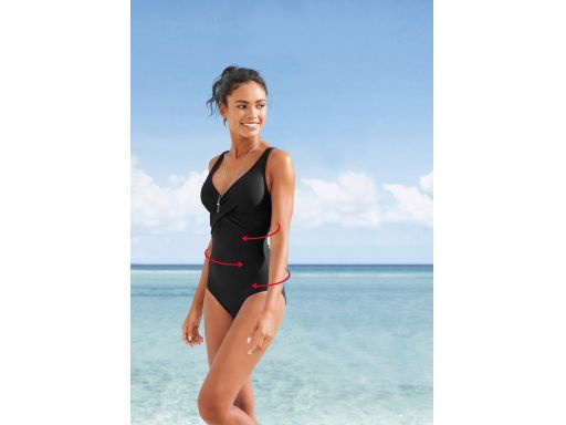 B.P.C Kostium kąpielowy modelujący czarny z marszczeniem ^44