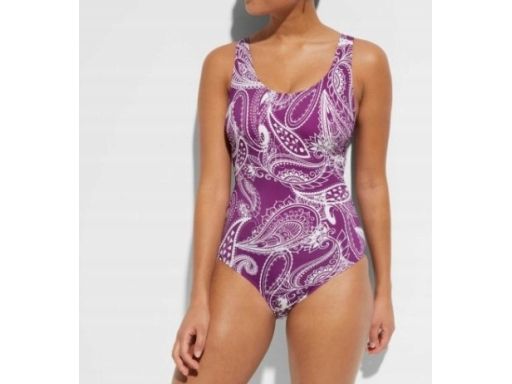 B.P.C kostium kąpielowy fioletowy w białe wzory r.46