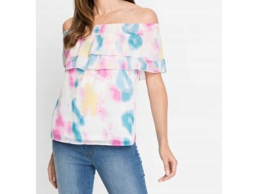 B.P.C wielokolorowa bluzka szyfonowa carmen 38.