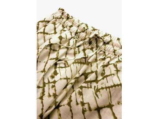 B.P.C spodnie ecru w zielone wzory r.42