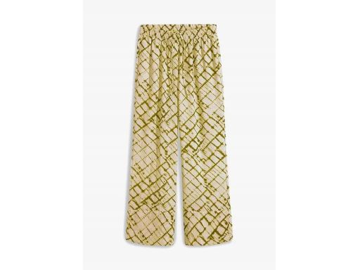 B.P.C spodnie ecru w zielone wzory r.42