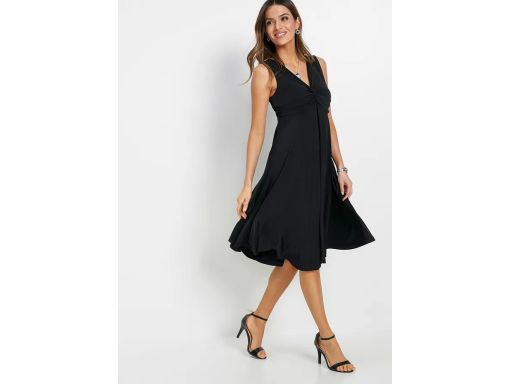 B.P.C sukienka shirtowa czarna rozkloszowana midi r.36/38