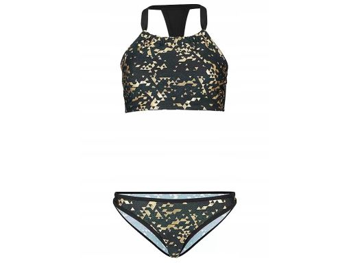 B.P.C. bikini ciemna zieleń ze złotym biustonosz bustier i figi r.40