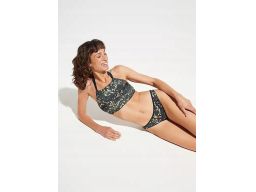 B.P.C. bikini ciemna zieleń ze złotym biustonosz bustier i figi r.40