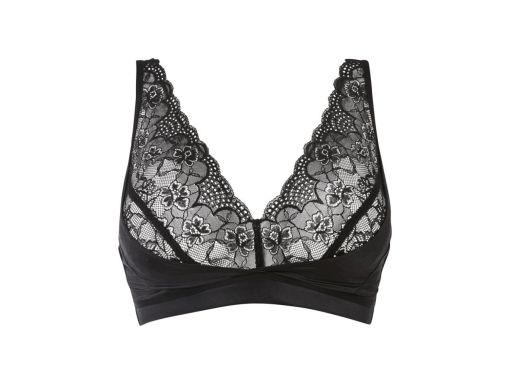 B.P.C biustonosz braletka czarny koronka miękki bez usztywnień r.85B