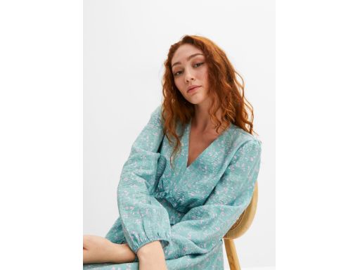 B.P.C sukienka w kwiatuszki midi strukturalna ^46