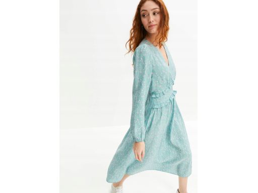 B.P.C sukienka w kwiatuszki midi strukturalna ^46