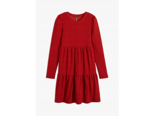 B.P.C sukienka shirtowa krepowana ceglasta z ażurowym wzorem r.40/42