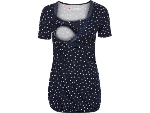 B.P.C bluzka ciążowa granatowa w serduszka 40/42.