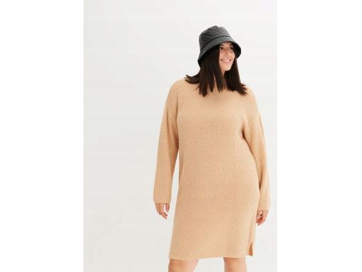 B.P.C sukienka dzianinowa beżowa prosta ^48/50