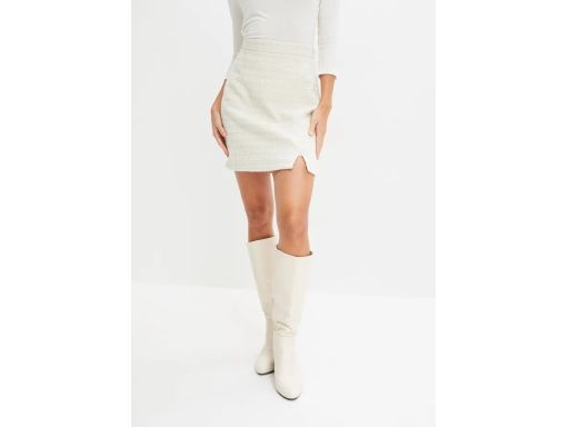 B.P.C spódnica mini beżowa boucle ^40