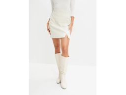 B.P.C spódnica mini beżowa boucle ^40
