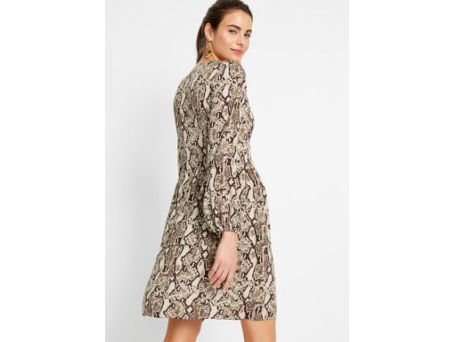 B.P.C sukienka wzór węża falbany r.42