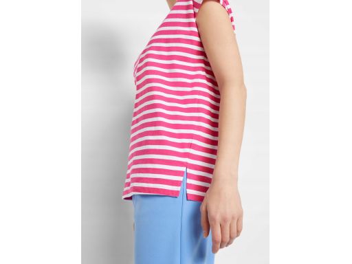 B.P.C t-shirt damski biało-czerwony w paskii ^36/38