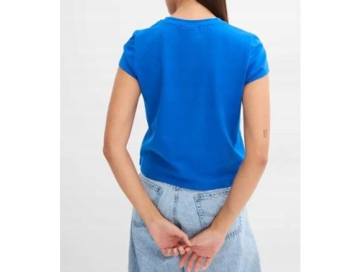 B.P.C t-shirt szafirowy z białym nadrukiem 40/42.