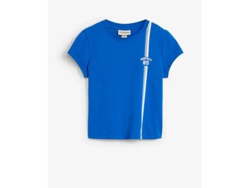 B.P.C t-shirt szafirowy z białym nadrukiem 40/42.