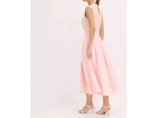 B.P.C sukienka midi różowa z koronką ^42