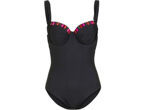 B.P.C kostium jednoczęściowy z kamieniami czarny 46 (90C).