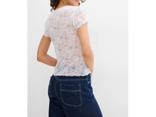 B.P.C bluzka biała koronkowa prześwitująca r.48/50