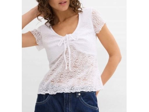 B.P.C bluzka biała koronkowa prześwitująca r.48/50