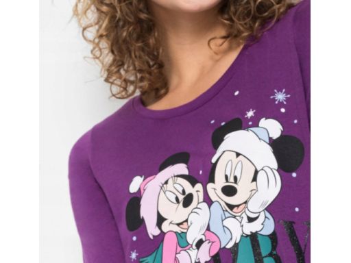 B.P.C bluzka 2w1 Myszka Mickey świąteczna fioletowa ^40/42