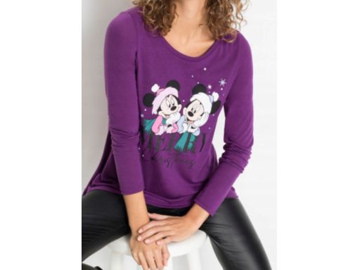 B.P.C bluzka 2w1 Myszka Mickey świąteczna fioletowa ^40/42