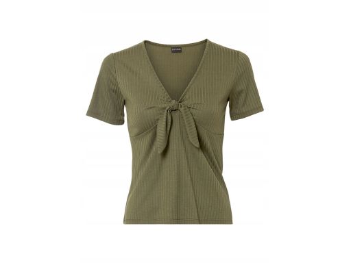 B.P.C t-shirt damski prążkowany khaki ^40/42