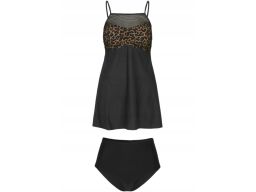 B.P.C tankini długie z podszewką w cętki na biuście i figami maxi ^48