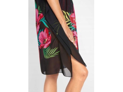 B.P.C szyfonowa tunika plażowa w kwiaty 44/46.