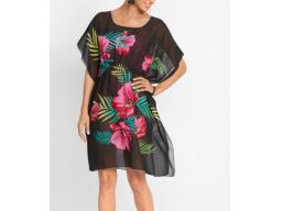 B.P.C szyfonowa tunika plażowa w kwiaty 44/46.