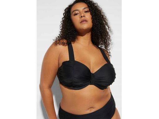 B.P.C czarne bikini biustonosz balkonetka z figami 48 (90E).