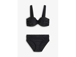 B.P.C czarne bikini biustonosz balkonetka z figami 48 (90E).