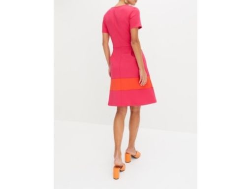 B.P.C sukienka efektowna różowo-pomarańczowa 40/42.