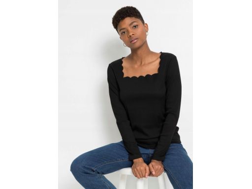 B.P.C czarna prążkowana bluzka 36/38.