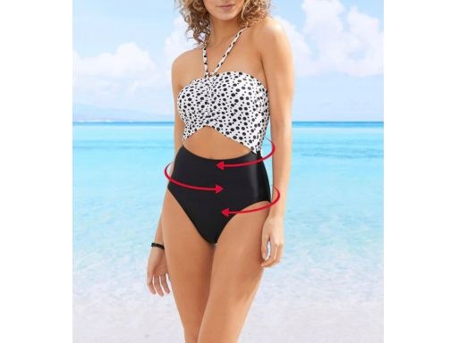 B.P.C kostium jednoczęściowy z nadrukiem oraz wycięciem r.40