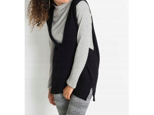 B.P.C dzianinowa kamizelka czarna r.40/42