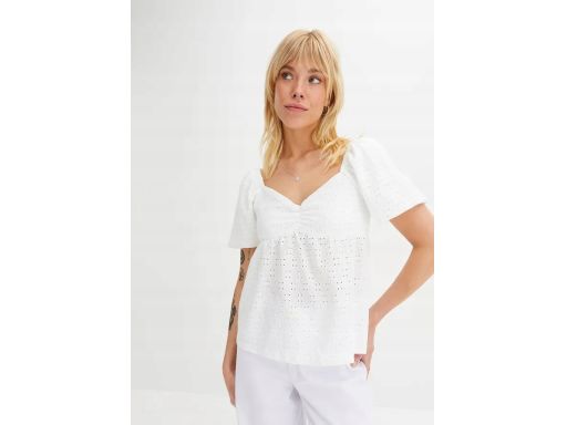 B.P.C bluzka biała z ażurowym haftem ^44/46
