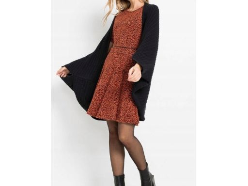 B.P.C Ponczo czarne oversize ażurowe