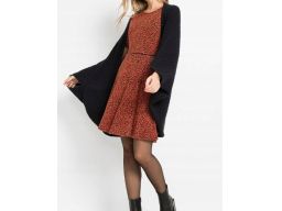 B.P.C Ponczo czarne oversize ażurowe