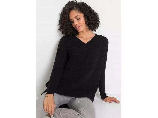 B.P.C sweter damski czarny dłuższy tył r.40/42