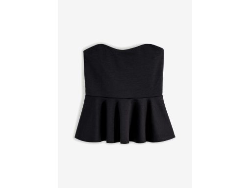 B.P.C top damski bez ramiączek z baskinką czarny r.36/38