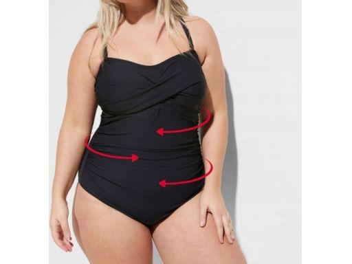 B.P.C kostium jednoczęściowy marszczony czarny 40.