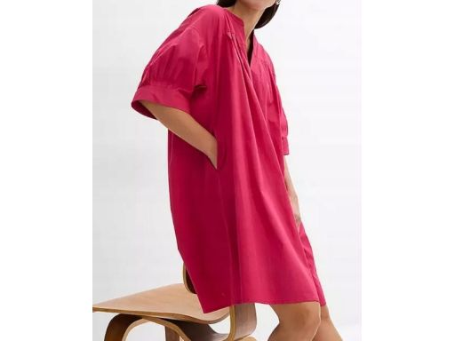 B.P.C sukienka kaftanowa malinowa z bawełny 44.