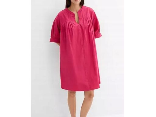 B.P.C sukienka kaftanowa malinowa z bawełny 44.