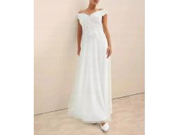 B.P.C suknia ślubna śmietankowa carmen z koronką ^42